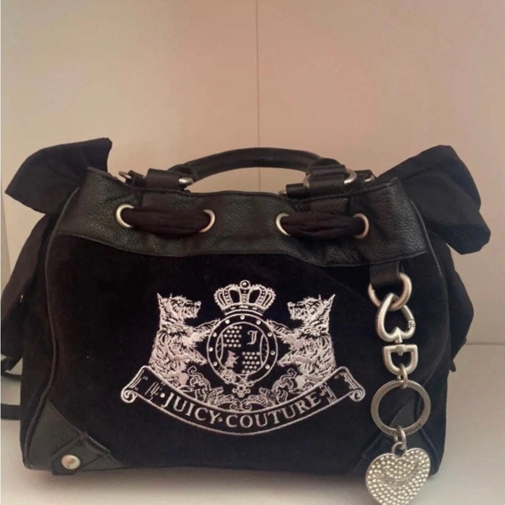 Juicy Couture Black Handbag with Silver Accents
